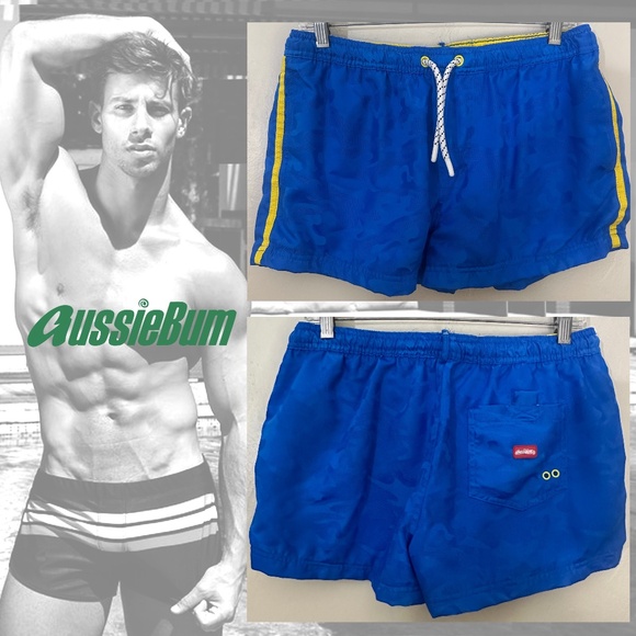 Aussiebum Swim Trunks / Rugby Shorts 32-36" waist 2.5" inseam Gently worn Nylon - Picture 1 of 3